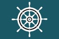 Rudder ship yacht icon vector marine background