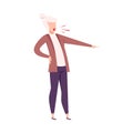 Rude Female Office Worker Character Threatening, Yelling and Pointing with Her Finger Flat Vector Illustration Royalty Free Stock Photo