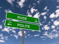 Rude and polite sign Royalty Free Stock Photo