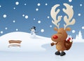 Rudolph on Ice Royalty Free Stock Photo