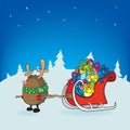 Rudolph the red nosed hedgehog Christmas card illustration