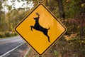 Rudolph the red nosed reindeer crossing road sign Royalty Free Stock Photo