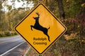 Rudolph The Red Nosed Reindeer crossing sign Royalty Free Stock Photo