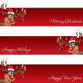 Rudolph the reindeer Christmas and new year banner Royalty Free Stock Photo