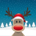 Rudolph reindeer next santa claus Royalty Free Stock Photo