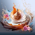 Rudra's Resonance - Mesmerizing wallpaper capturing the power of a conch shell being blown at a Hindu ritual