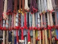 Rudraksh and beads jewelry street market Royalty Free Stock Photo