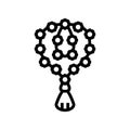 rudraksha beads line icon vector illustration