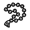 rudraksha beads line icon vector illustration