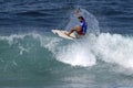 Rudy Palmboom surfing in the Triple Crown Hawaii Royalty Free Stock Photo