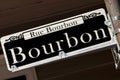 Rue Bourbon street sign - New Orleans Royalty Free Stock Photo