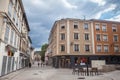 Rue de la Liberte, a pedestrian street with traditional French architecture buildings in a commercial downtown zone