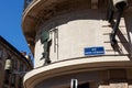 Rue Sainte-Catherine street sign name in Bordeaux Royalty Free Stock Photo