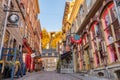 Rue Sous le Fort and Quebec funicular in the background Royalty Free Stock Photo