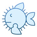 Ruff fish flat icon. Sharp fish blue icons in trendy flat style. Seafood gradient style design, designed for web and app