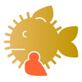 Ruff fish flat icon. Sharp fish color icons in trendy flat style. Seafood gradient style design, designed for web and