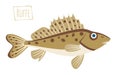 Ruffe, vector cartoon illustration Royalty Free Stock Photo