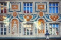 Ruffini House in Munich, painted baroque facade Royalty Free Stock Photo