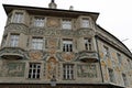 The Ruffinihaus, a group of three houses on Rindermarkt 10 in Munich, Germany