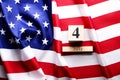 Background flag of the United States of America for national federal holiday celebration of Independence day. USA symbolics. Royalty Free Stock Photo