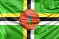 Ruffled Flag of Dominica. 3D Rendering Royalty Free Stock Photo