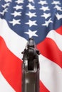 Ruffled flag with hand gun over it series - United States of America Royalty Free Stock Photo