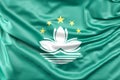 Ruffled Flag of Macau. 3D Rendering