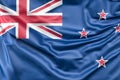 Ruffled Flag of New Zealand. 3D Rendering