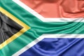 Ruffled Flag of the Republic of South Africa. 3D Rendering Royalty Free Stock Photo
