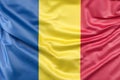 Ruffled Flag of Romania. 3D Rendering Royalty Free Stock Photo