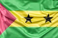 Ruffled Flag of Sao Tome and Principe. 3D Rendering Royalty Free Stock Photo