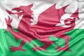 Ruffled Flag of Wales. 3D Rendering Royalty Free Stock Photo