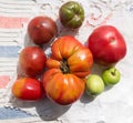 Ruffled heirloom tomatoes