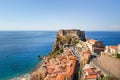 Ruffo di Scilla with hairpin road, Calabria, Italy Royalty Free Stock Photo