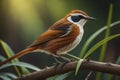 Rufous-crested Bulbul, Copsychus malabaricus. generative ai