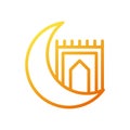 Rug icon gradient yellow orange colour ramadan symbol illustration perfect Royalty Free Stock Photo