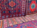 Rug. Oriental carpets. Bright national woven products.