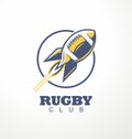 Rugby or American football club logo design template Royalty Free Stock Photo