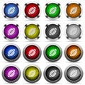Rugby ball button set Royalty Free Stock Photo