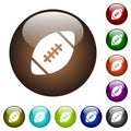 Rugby ball color glass buttons Royalty Free Stock Photo