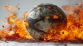 rugby ball in fire