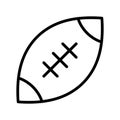 Rugby Ball flat line icon. American football ball. Outline sign for mobile concept and web design, store Royalty Free Stock Photo