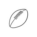 Rugby ball hand drawn outline doodle icon.