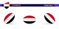 Rugby ball set with the flag of Yemen in various angles on abstract background Royalty Free Stock Photo