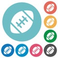 Rugby ball solid flat round icons