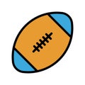 Rugby ball vector, Back to school filled design icon