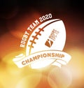 Rugby Championship Logo Sport Design Template Royalty Free Stock Photo