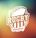 Rugby Championship Logo Sport Design Template Royalty Free Stock Photo