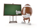 Rugby character with blank blackboard