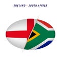 Rugby competition England vs South Africa. Rugby versus icon for semi final